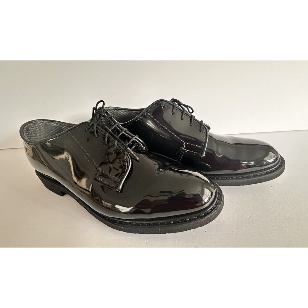 Bates Lites Men's High‎ Gloss Patent Uniform Oxford Size 9 Width D Black E00942